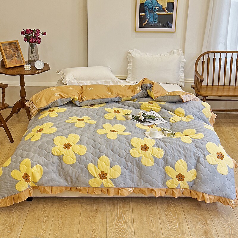 冬季双层夹棉加厚被套两用被子被罩单件纯棉加棉加宽加大空调被褥