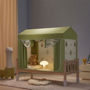 专用床帘蚊帐婴儿床幔儿童分床神器拼接床上防摔帐篷遮光帘定制1m