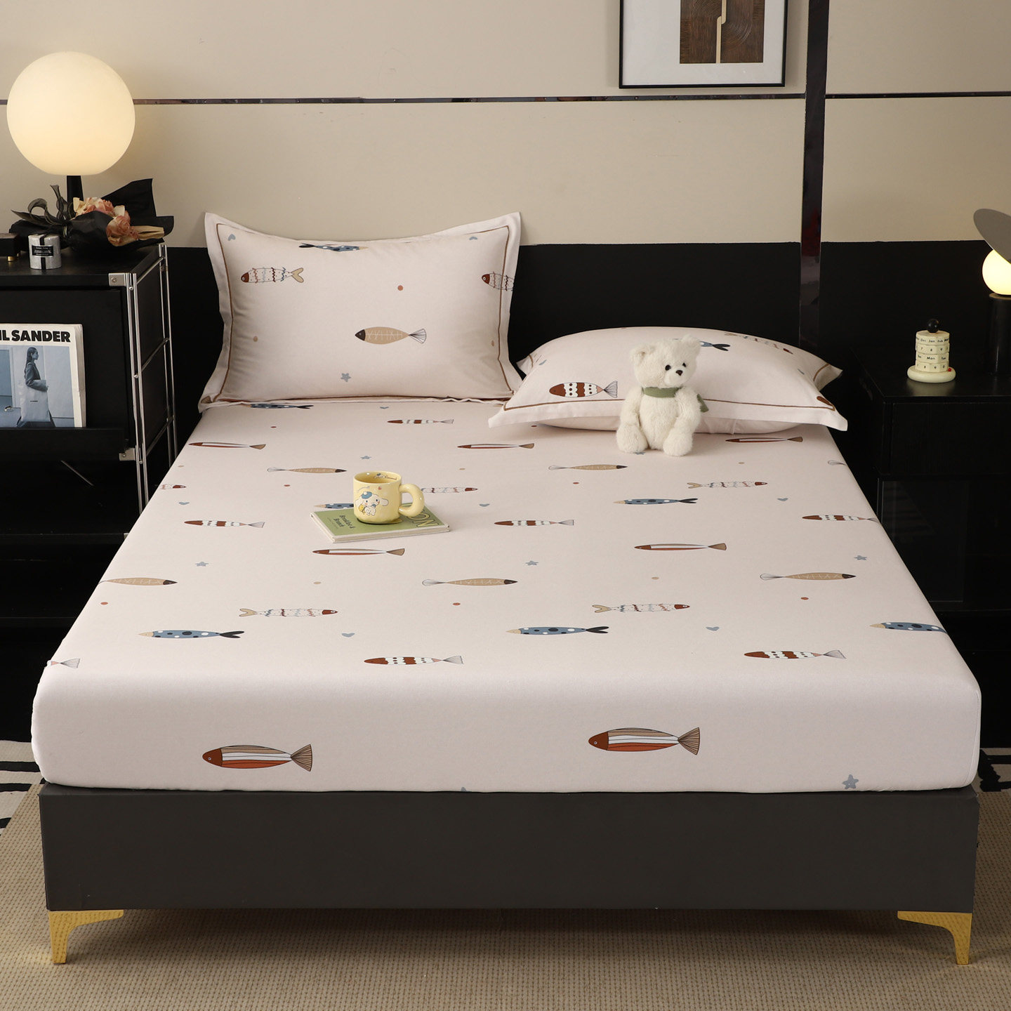 纯全棉磨毛侧高35cm加厚床垫加高床笠40罩全棉加大加宽榻榻米儿童