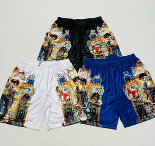MJ短裤 MICHAEL JACKSON 联名DANGEROUS MESH SHORT印花网眼球裤