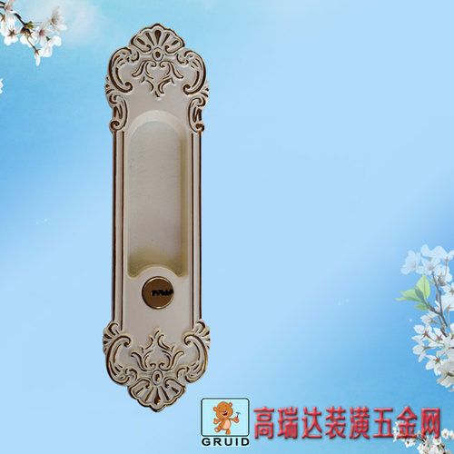烤漆欧式象牙白厨房推拉门锁