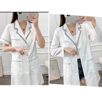 韩版美容院美容师微整纹绣美甲皮肤管理装工作服女春秋高端白大褂