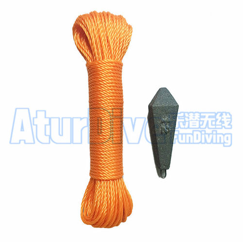 AturDive潜水浮标用超长绳索 伞绳 配重 铁块 救生浮球 游艇浮潜