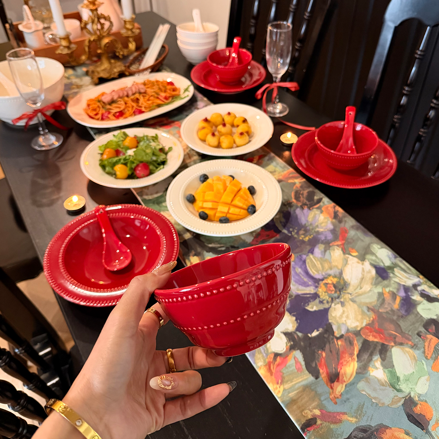 釉下彩2026新款碗碟套装家用高温陶瓷餐具简约乔迁新居礼物碗盘筷