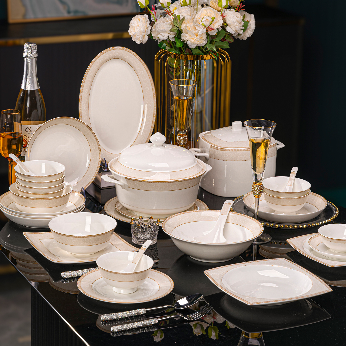 釉下彩餐具2025新款碗碟套装