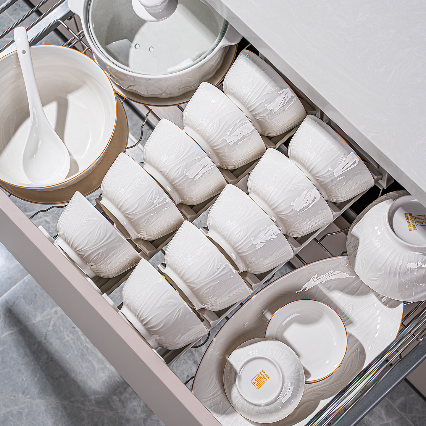 2026新款碗碟家用中式轻奢乔迁瓷碗筷餐具碗盘高温釉下彩高级感