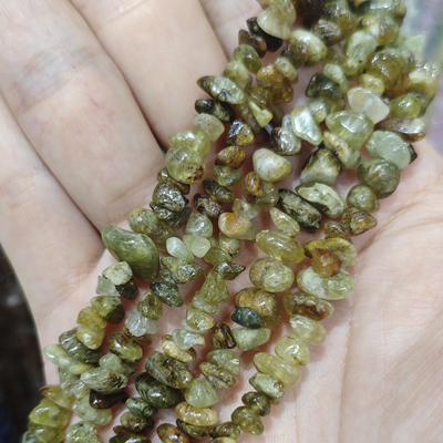 天然绿石榴石碎石散珠串珠女生DIY手工饰品手链手串个性配珠