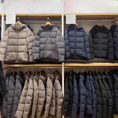 外贸原单 男装女装无缝羽绒连帽外套夹克羽绒服25秋冬新款478279