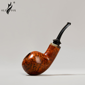 老狐狸精品手工实木空腔烟斗石楠木3mm过滤烟道牛角环坎伯兰烟嘴