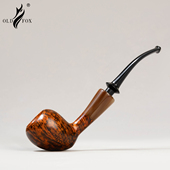 老狐狸一物一拍手工烟斗进口石楠木3mm烟道牛角环黑色坎伯兰烟嘴