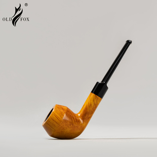 老狐狸手工烟斗进口石楠木9mm过滤烟道亚克力烟嘴直柄烟斗