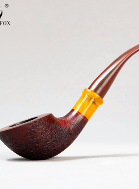 手工实木烟斗西班牙石楠木3mm过滤芯烟道黄色亚克力环坎伯兰烟嘴