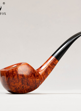 老狐狸手工大烟斗西班牙进口石楠木3mm过滤烟道黑色坎伯兰烟嘴