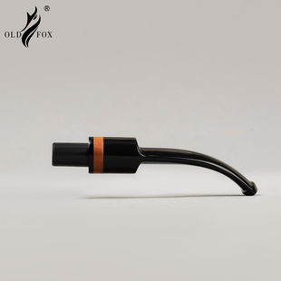 烟斗烟嘴9mm弯柄老式 过滤芯石楠木环马鞍咬嘴烟具配件 烟斗嘴男士