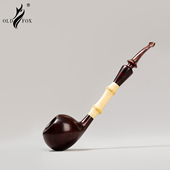 一物一拍大号手工烟斗西班牙进口石楠木长柄竹节阅读斗3mm烟道