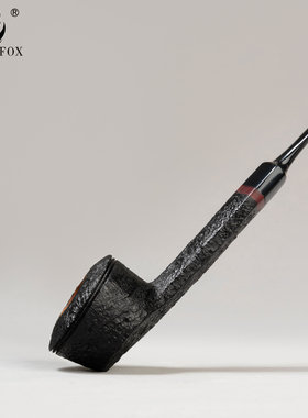 老狐狸黑色喷砂手工烟斗意大利进口石楠木3mm烟道坎伯兰烟嘴