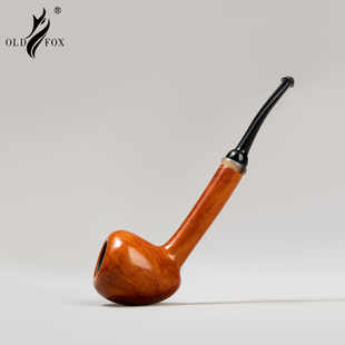 老狐狸轻巧手工烟斗进口石楠木3mm烟道牛角环黑色坎伯兰烟嘴