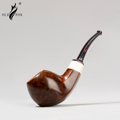 老狐狸精品手工烟斗意大利进口石楠木3mm烟道米白环坎伯兰烟嘴