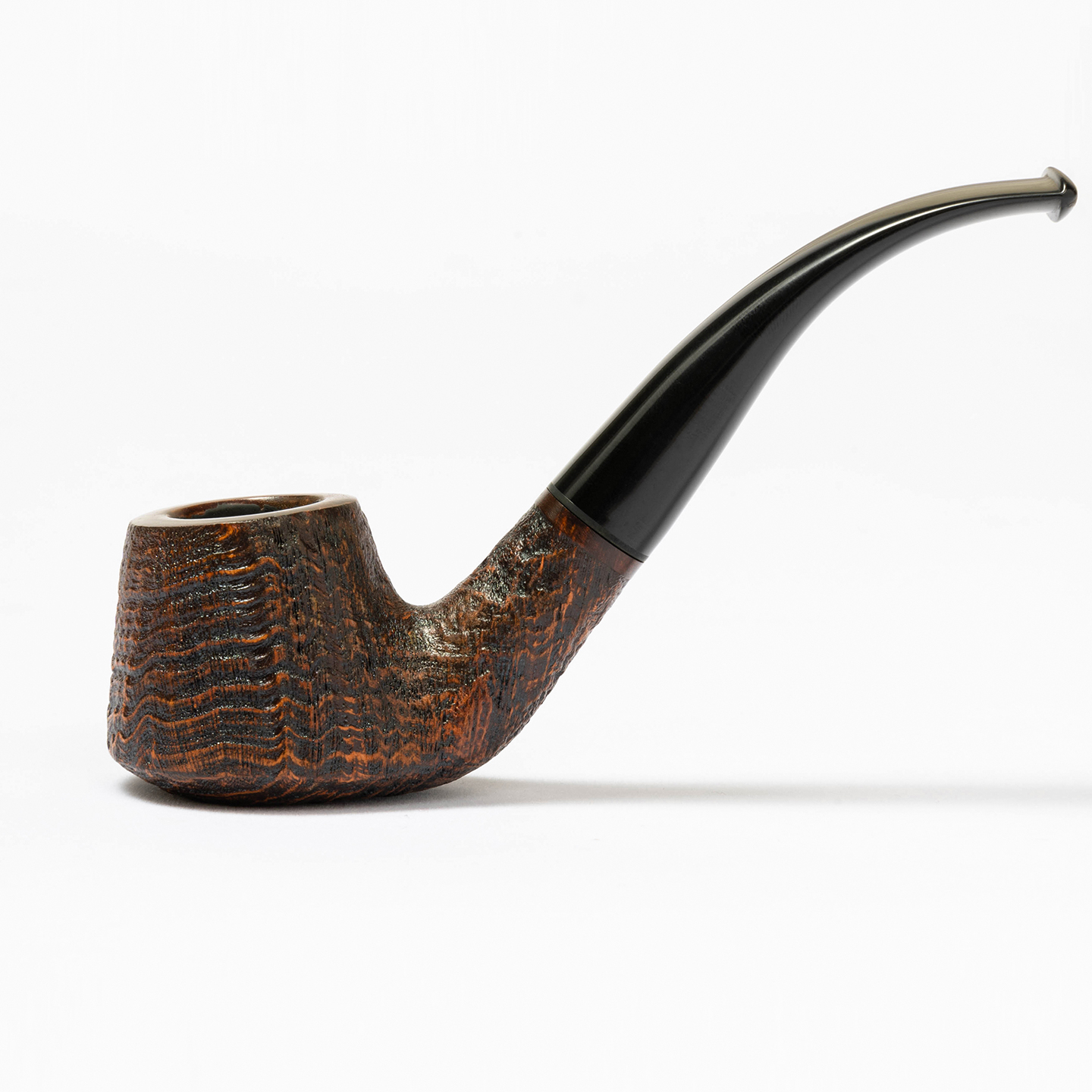老狐狸棕色喷砂手工烟斗西班牙石楠木3mm过滤烟道黑色坎伯兰烟嘴