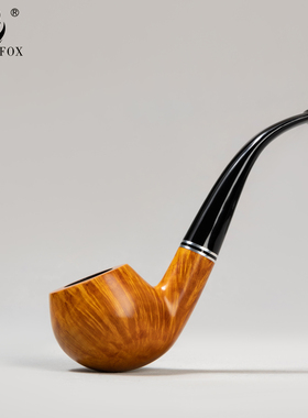 OLDFOX老狐狸烟斗进口石楠木男士苹果斗实木烟斗金属双环9mm烟道