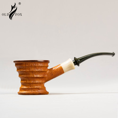 雕刻精品斗手工烟斗进口石楠木3mm烟道牛角环伯兰烟嘴桌面烟斗