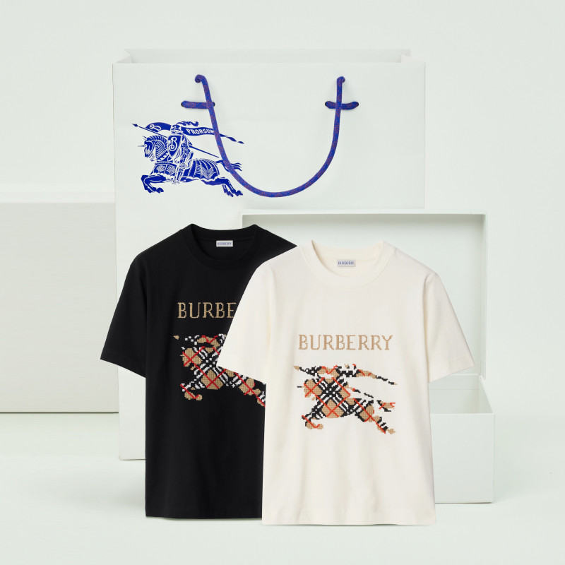 马术骑士棉质T恤衫情侣BURBERRY图片