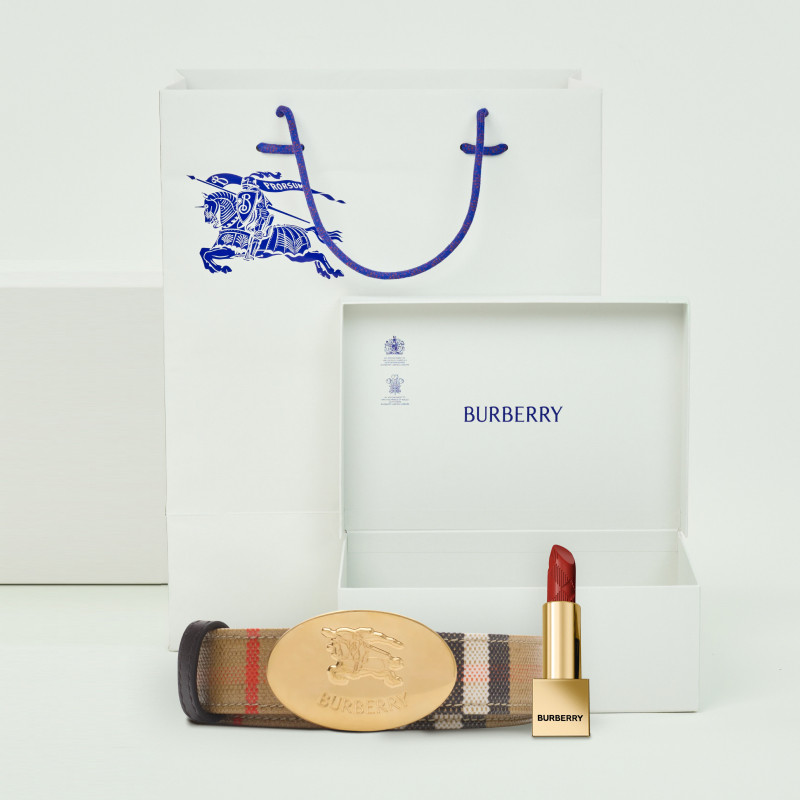 双面格纹骑士印章腰带BURBERRY图片