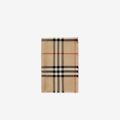 双面格纺围巾博柏利BURBERRY