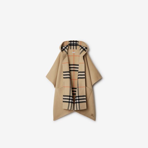 双面两穿格纹羊绒斗篷BURBERRY