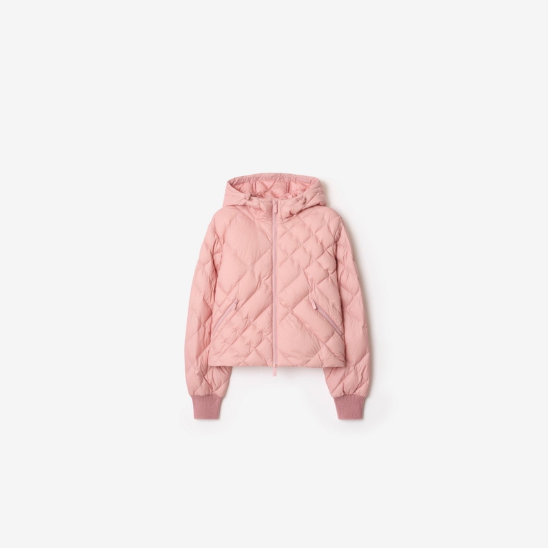 格纹缝线尼龙羽绒服BURBERRY