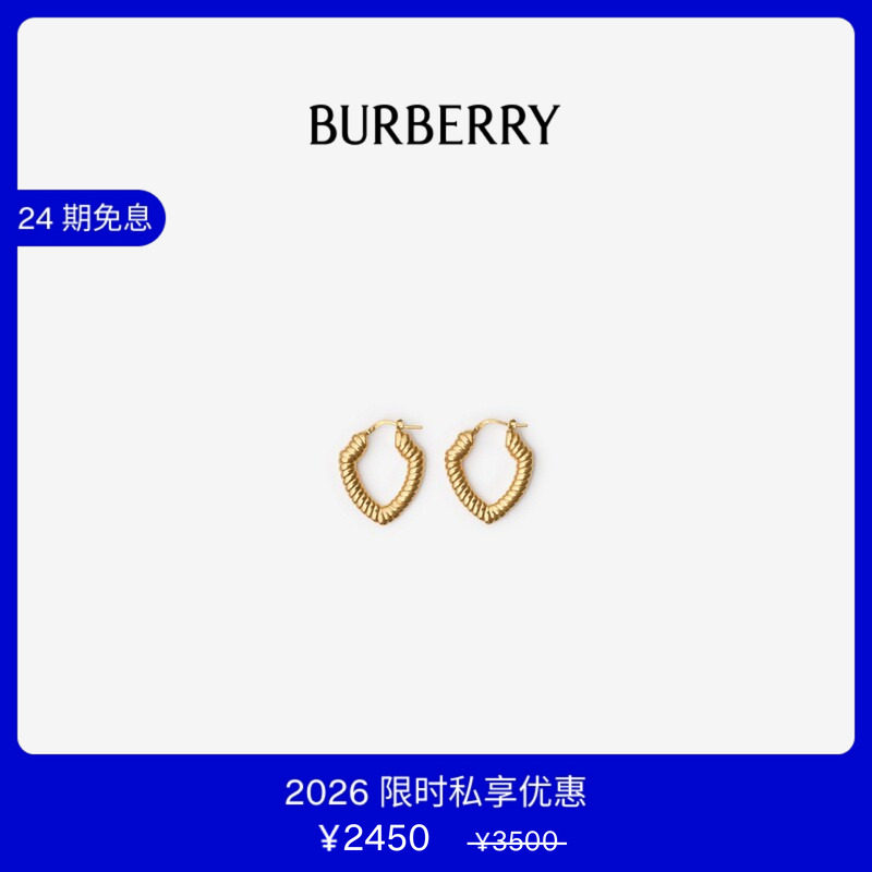 【VIP私享优惠】BURBERRY 小号 Shield 扭结环状耳环 80965301