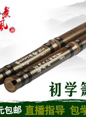 紫竹箫一节萧古箫初学入门乐器专业潇萧笛8孔g调6孔f调白玉洞箫