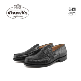 典藏款 乐福鞋 Church 休闲手工鳄鱼皮男士 Wesley s英国进口时尚