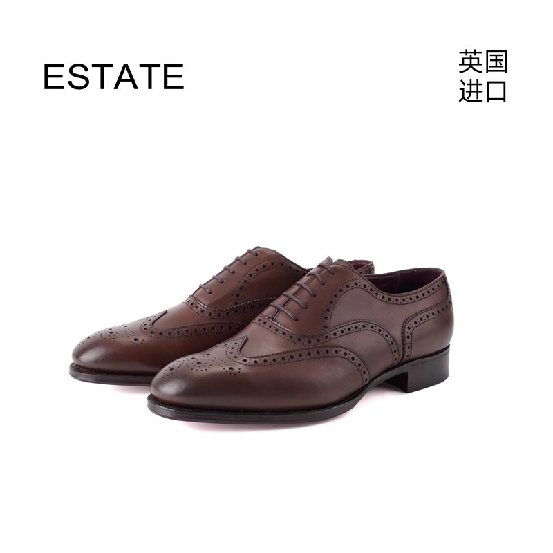 手工制作 布洛克雕花 经典牛津鞋 商务皮鞋