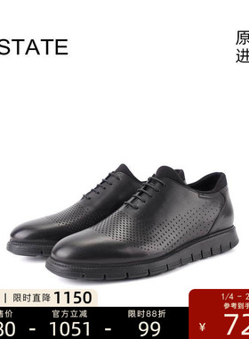 ESTATE进口男士商务休闲舒适透气运动款一脚蹬牛津款皮鞋7488-GlA