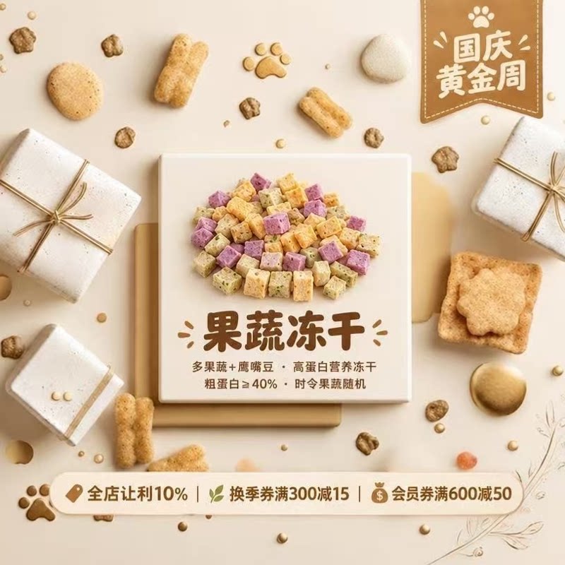 阿幸素食宠物零食果蔬多多混合口味冻干猫咪狗狗零食/30g/500g