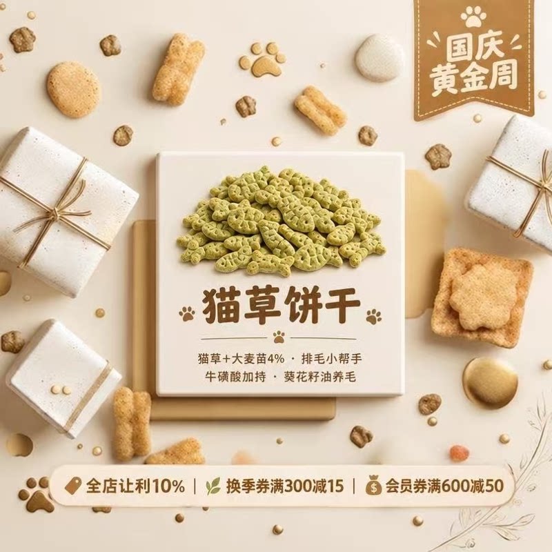 阿幸素食宠粮 阿幸纯素宠物零食猫狗饼干/猫草味/燕麦味/500g