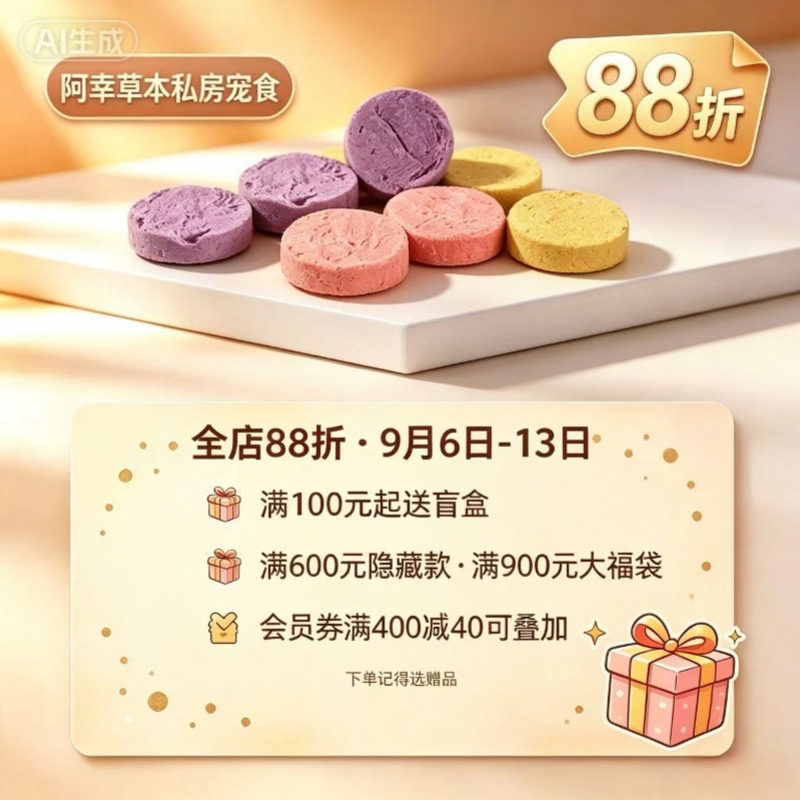 阿幸素食宠物零食猫狗通用果蔬冻干/11种果蔬混合小圆饼冻干30g