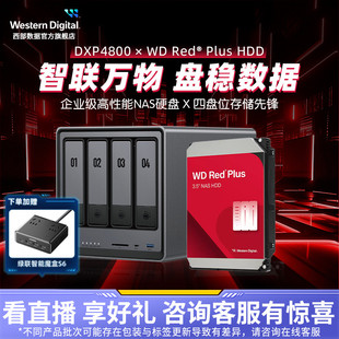 WD西数私有云绿联DXP4800四盘位NAS家用家庭网络存储器主机服务器个人云盘AI相册文件 企业存储手机平板扩容