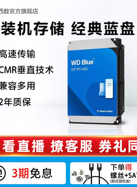 WD西部数据4t机械硬盘12t硬盘6t西数4tb电脑10t蓝盘2tb台式机3t