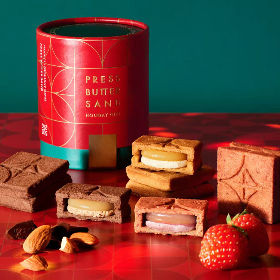 满200日本直邮圣诞限定 Press butter sand 黄油双层夹心饼干