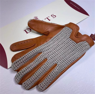 英国正品Dents百年老牌棉纺钩针山羊皮夏季透气防晒男女骑行手套