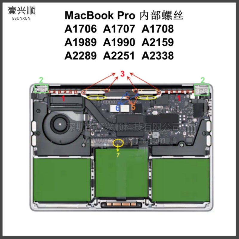 MacBook屏幕螺丝适用A1706A1708A1990A1989A2159A2289A2251 3C数码配件 笔记本零部件 原图主图