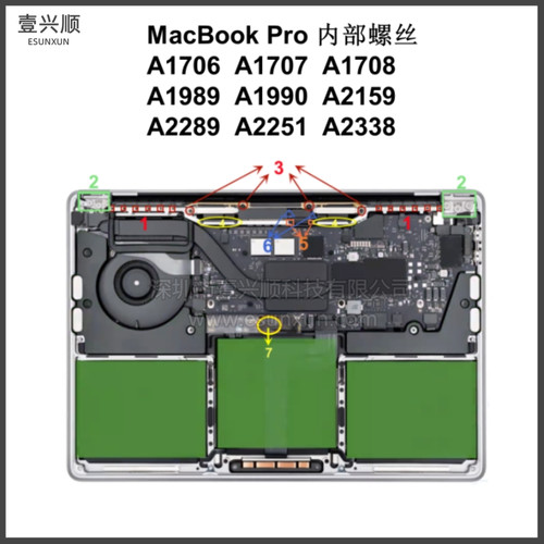 MacBookPro屏幕内部螺丝