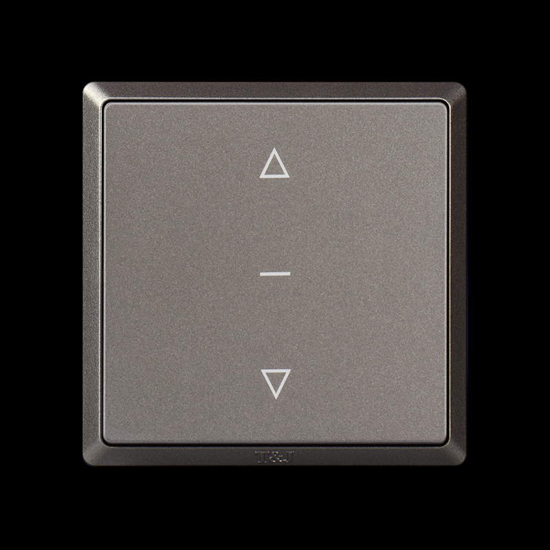 86型6A强电动窗帘开关面板 一开单通道电机升降开合控制香槟灰色