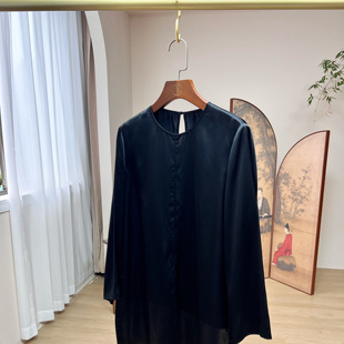 拉贝碧【买一送一】魔法师 桑蚕丝新中式国风改良打底衫真丝衬衫