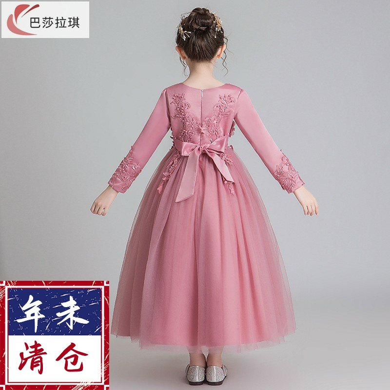 1小女孩主持人女童公主裙花童蓬蓬纱儿童晚礼服婚纱裙演出服春冬