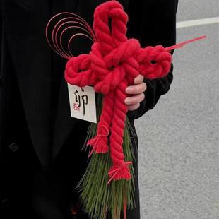 红色三股棉手工DIY中国结绳粗万字结绳新年装饰挂饰捆绑门挂绳子