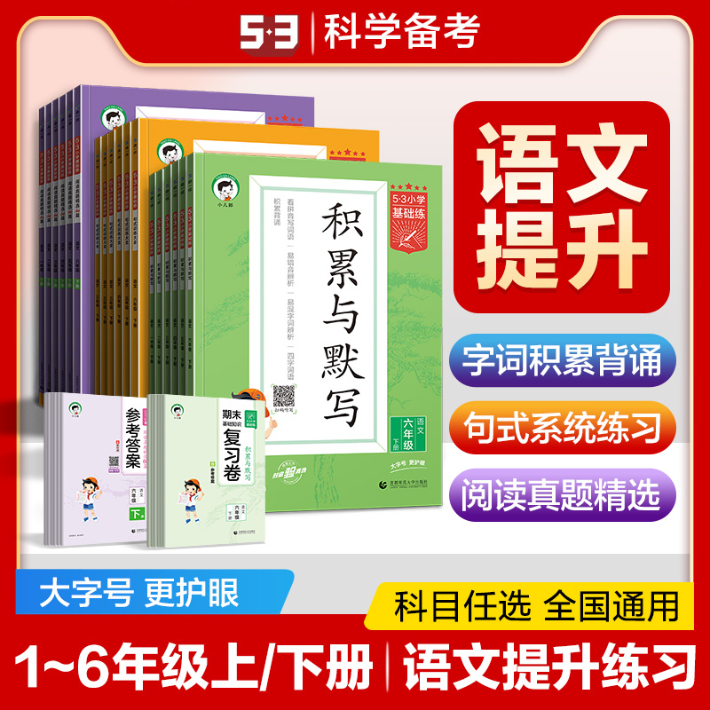 2024版 小学53基础练积累与默写阅读真题60篇句式训练大全一二三年级四五六年级上下册 五三小学语文基础题作文素材大全同步作文