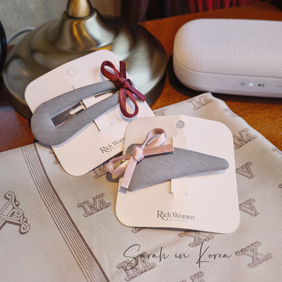 Sarah in Korea韩国 The Queen东大门蝴蝶结侧面刘海夹边夹单个售